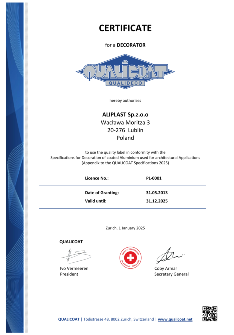 СЕРТИФИКАТ QUALICOAT Qualideco EN