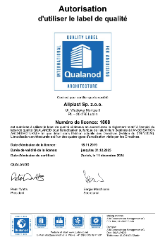 СЕРТИФИКАТ  Aliplast  Qualanod FR