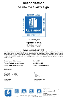 СЕРТИФИКАТ  Aliplast Qualanod EN