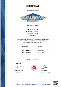 СЕРТИФИКАТ ALIPLAST QUALICOAT QUALIDECO FR