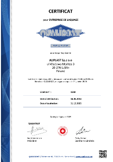 СЕРТИФИКАТ ALIPLAST QUALICOAT SEASIDE - FR