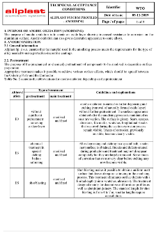 WTO - TECHNICAL ACCEPTANCE CONDITIONS - ALIPLAST SYSTEM PROFILES - ANODISING
