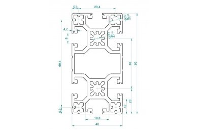 Алуминиев строителен профил 40x80
