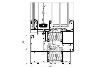 разрез на прозорец GN75 с интегрирана щора (GN2011 + GN2021 + GN2071)